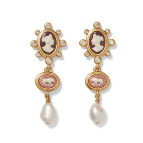 European Cameo Drop Earrings