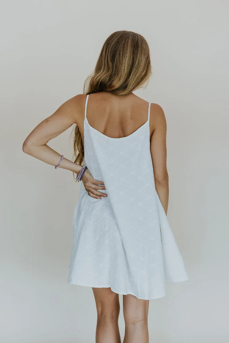 Eyelet Trapeze Mini Dress