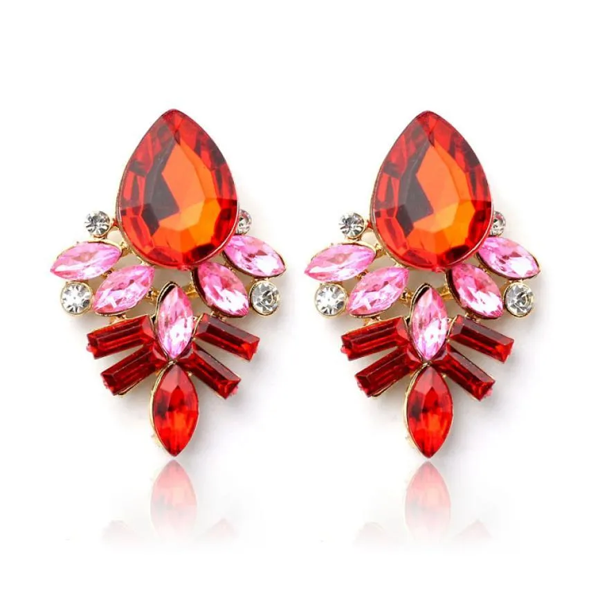 Fashion Women Lady Rhinestone Crystal Drop Alloy Ear Studs Earrings Fashion Women Girl Jewelry Ornaments Headgear