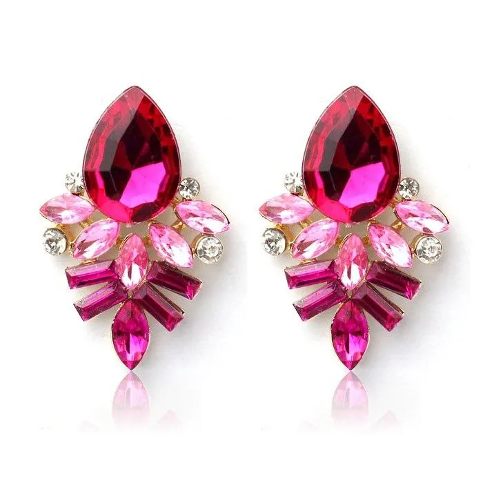 Fashion Women Lady Rhinestone Crystal Drop Alloy Ear Studs Earrings Fashion Women Girl Jewelry Ornaments Headgear