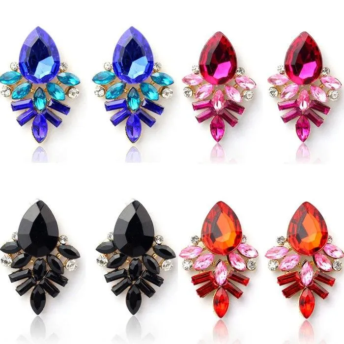 Fashion Women Lady Rhinestone Crystal Drop Alloy Ear Studs Earrings Fashion Women Girl Jewelry Ornaments Headgear