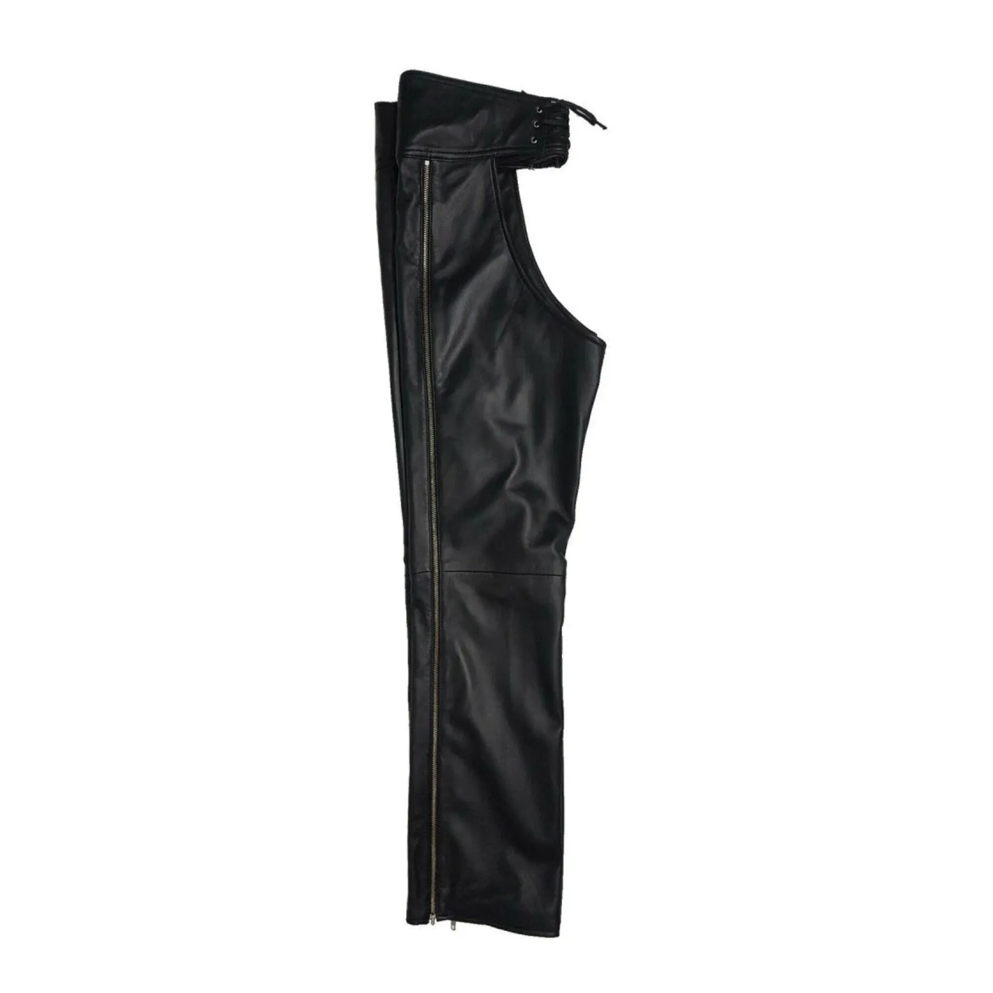 Fetish Wear Leather Chaps for Men with Outside Zip