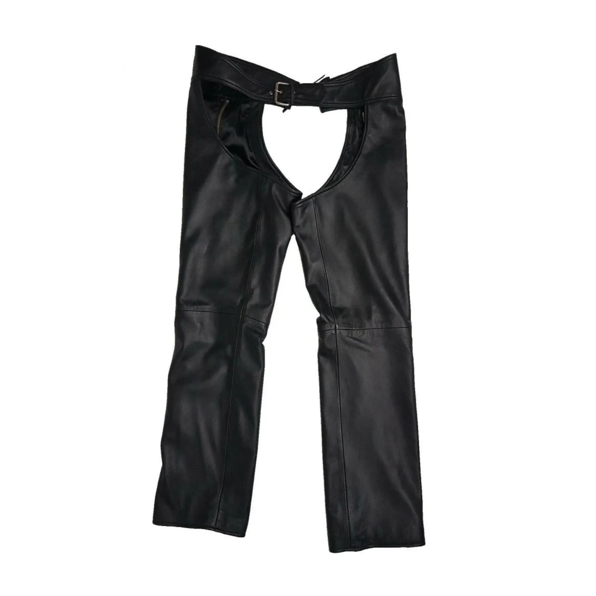 Fetish Wear Leather Chaps for Men with Outside Zip