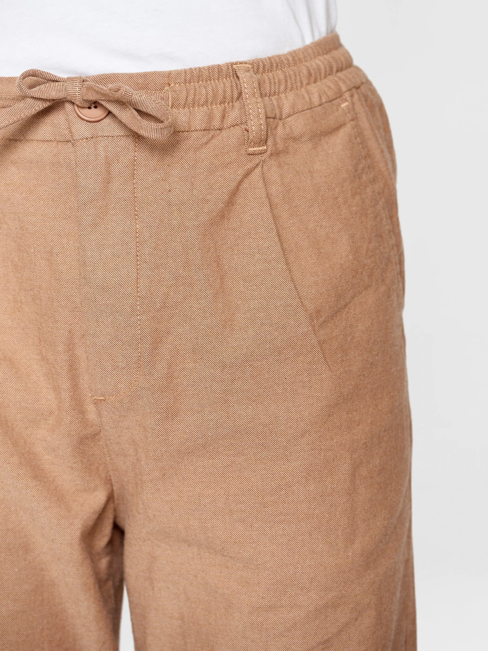 FIG loose flannel chino pants - Kelp melange