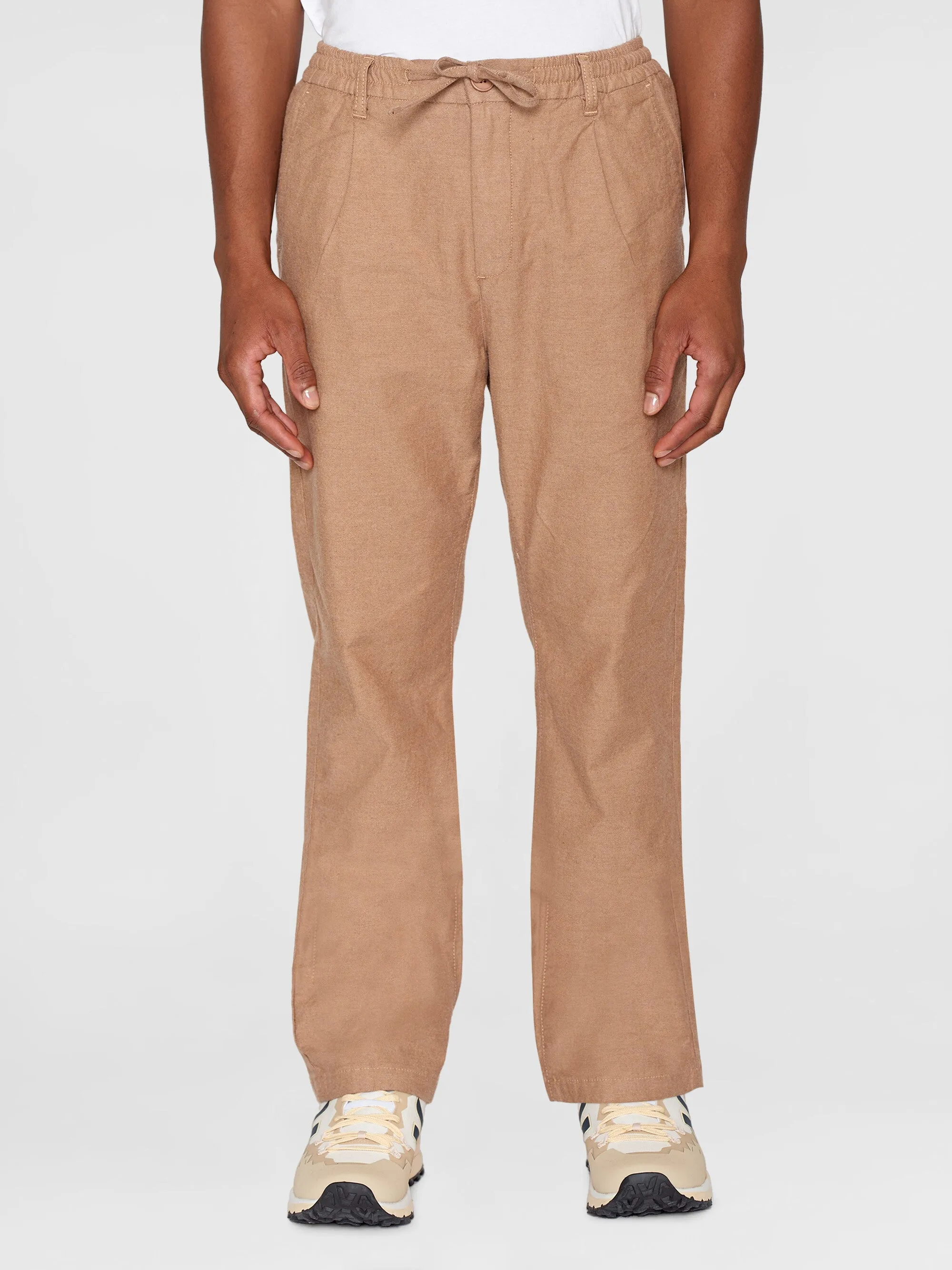 FIG loose flannel chino pants - Kelp melange