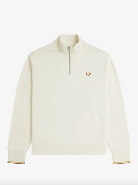 Fred Perry Half Zip Sweat Shirt/Ecru X01 - New AW24