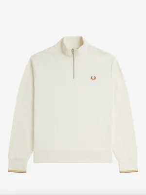 Fred Perry Half Zip Sweat Shirt/Ecru X01 - New AW24