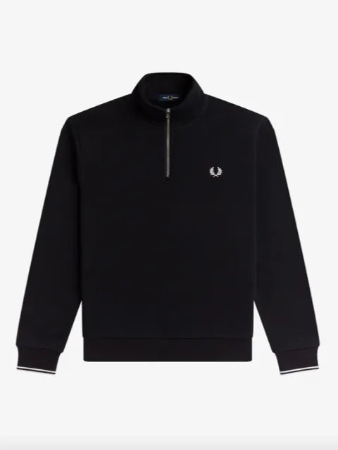 Fred Perry Half Zip Sweatshirt/Black - New AW23