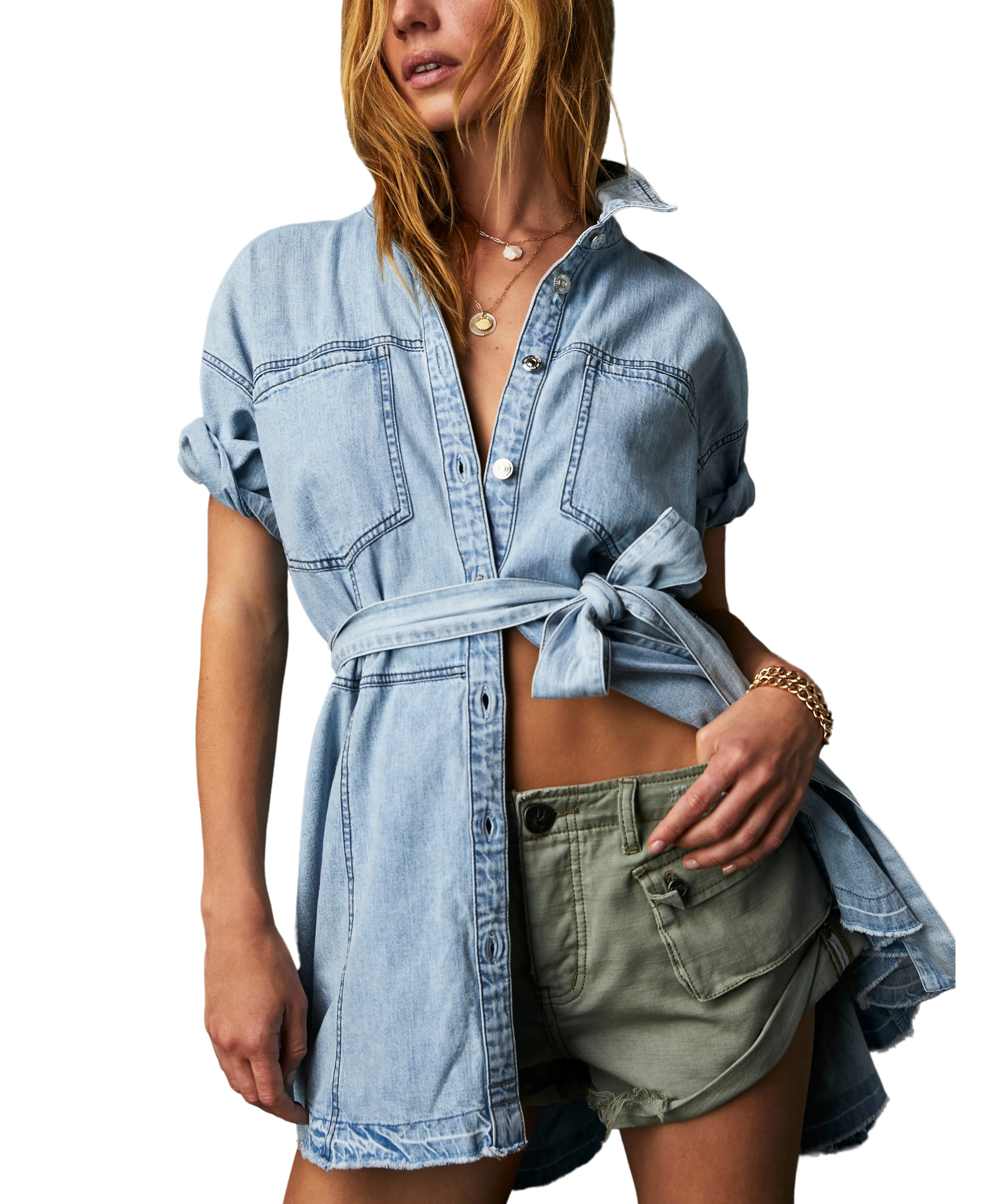 Free People Jenny Denim Tunic