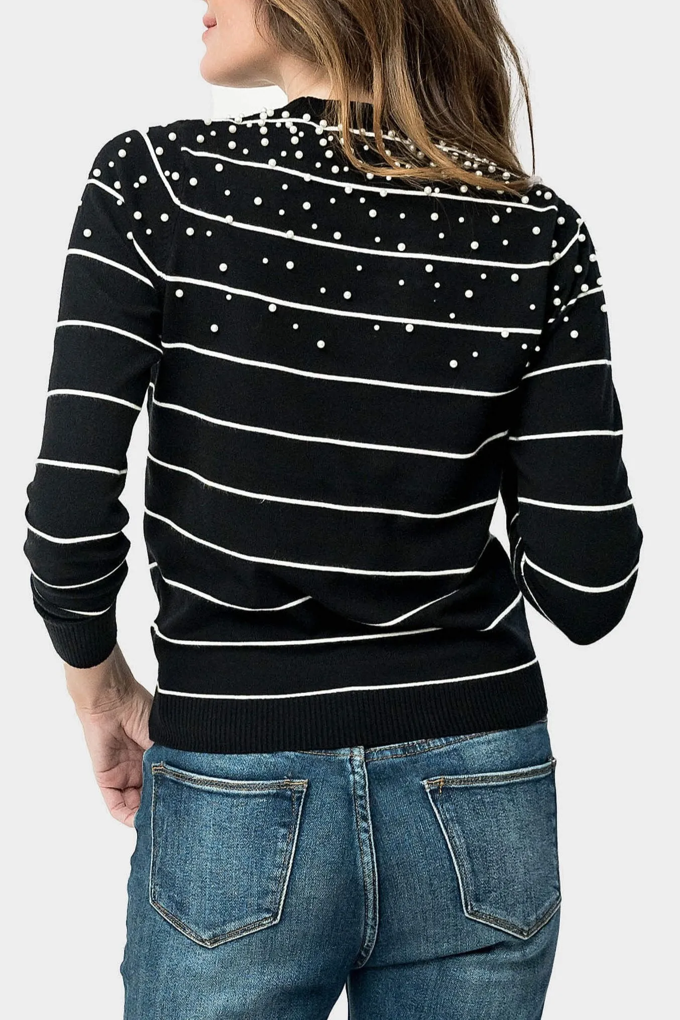 Frosted Long Sleeve Crew Neck Sweater