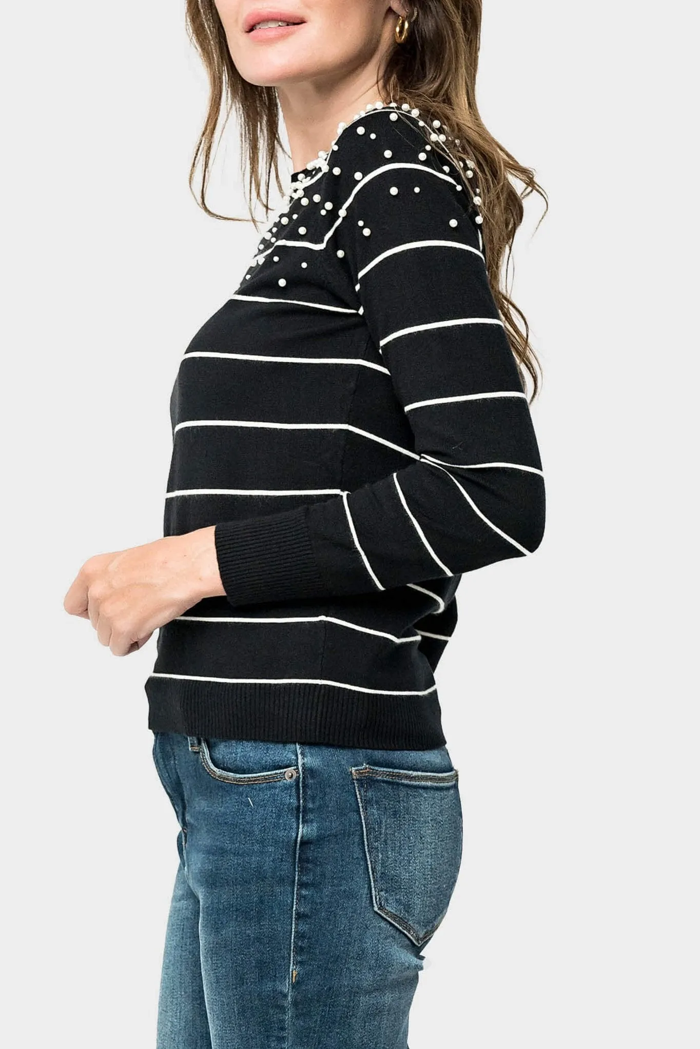 Frosted Long Sleeve Crew Neck Sweater