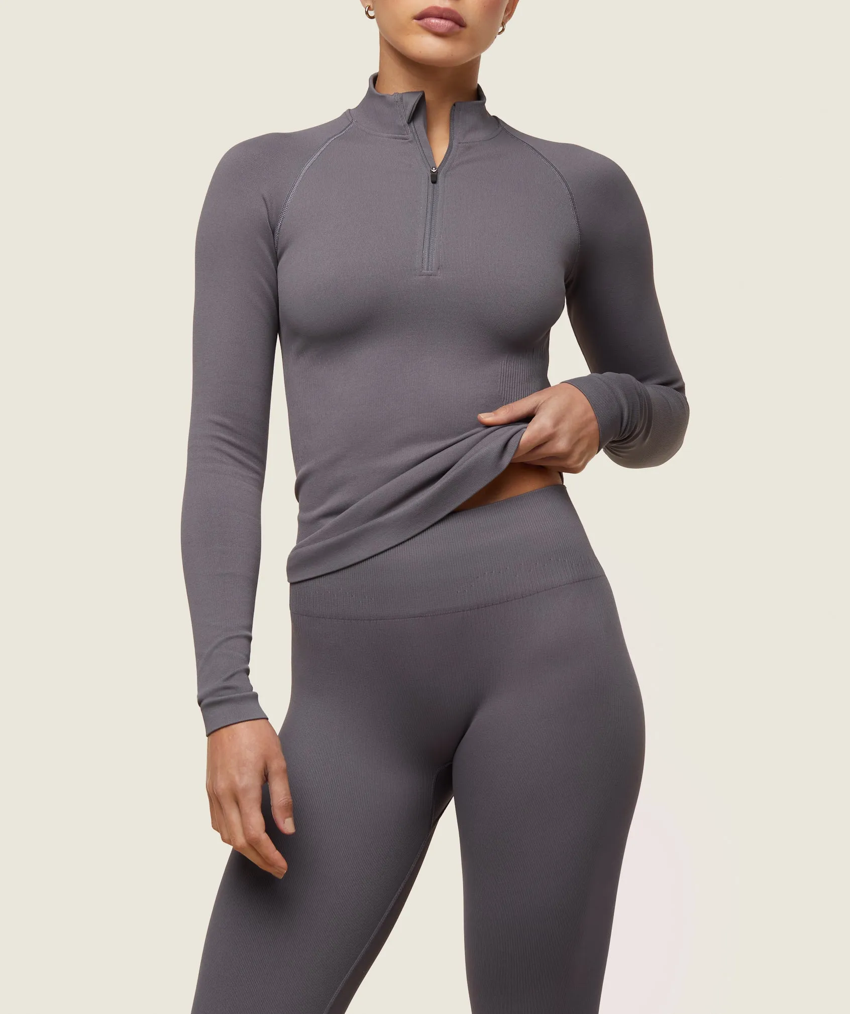 Gymshark everywear Seamless Turtleneck - Brushed Grey