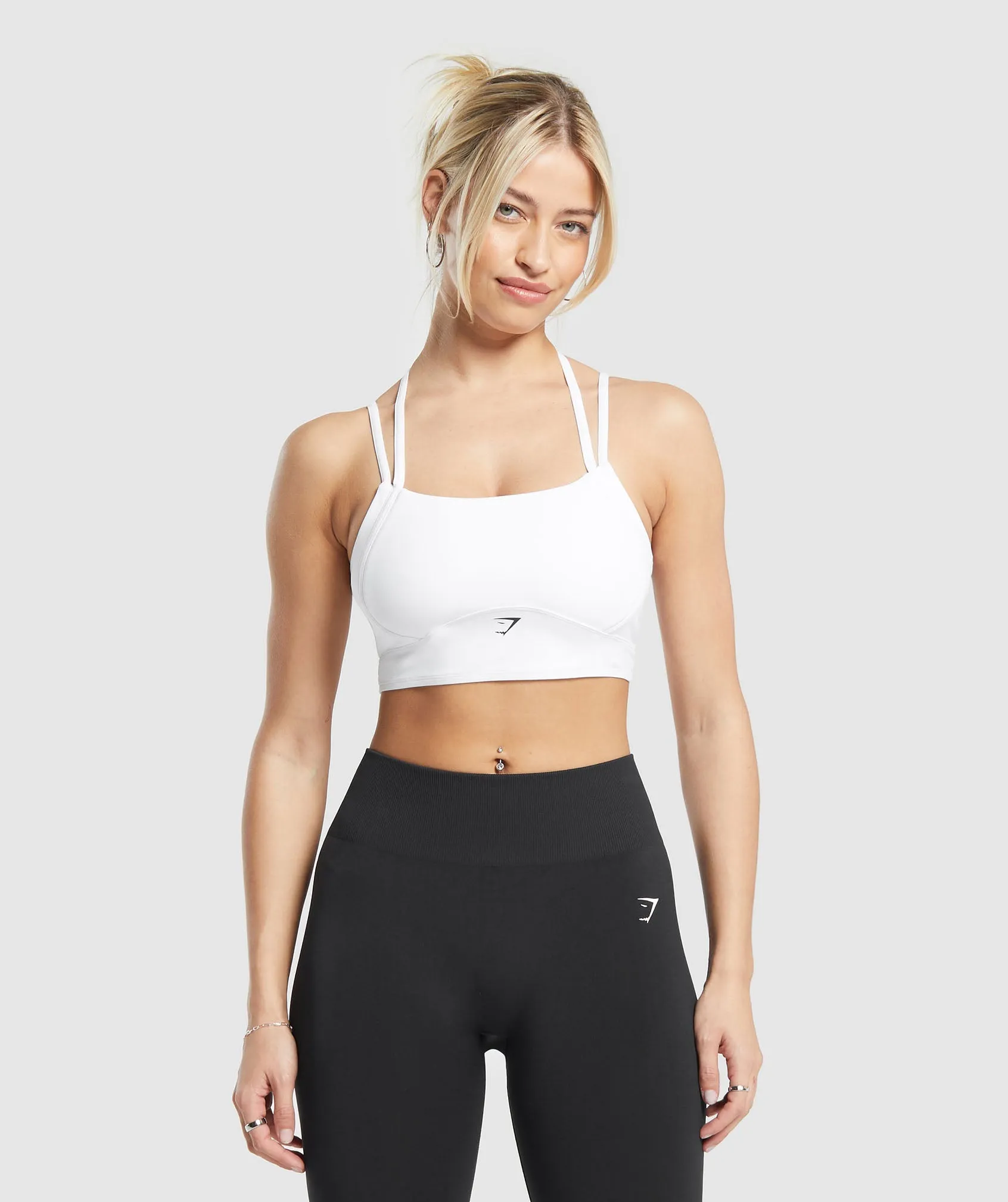 Gymshark Halterneck Crop Cami Tank - White