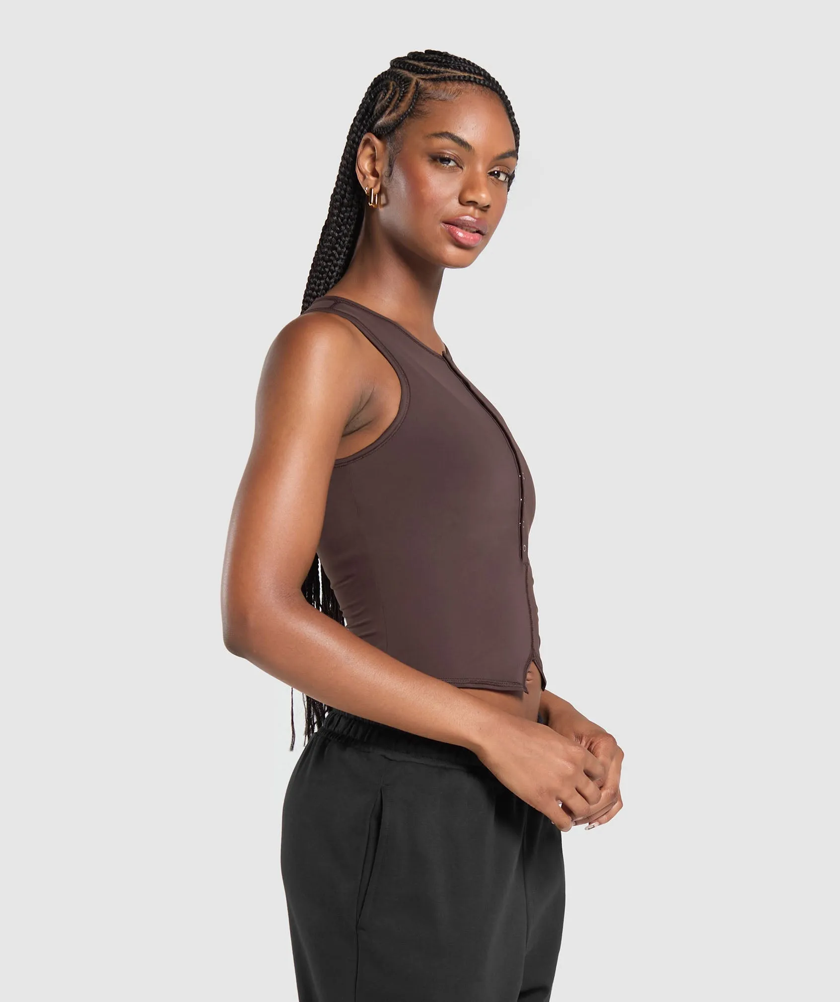 Gymshark Rest Day Tank With Shelf - Heritage Brown