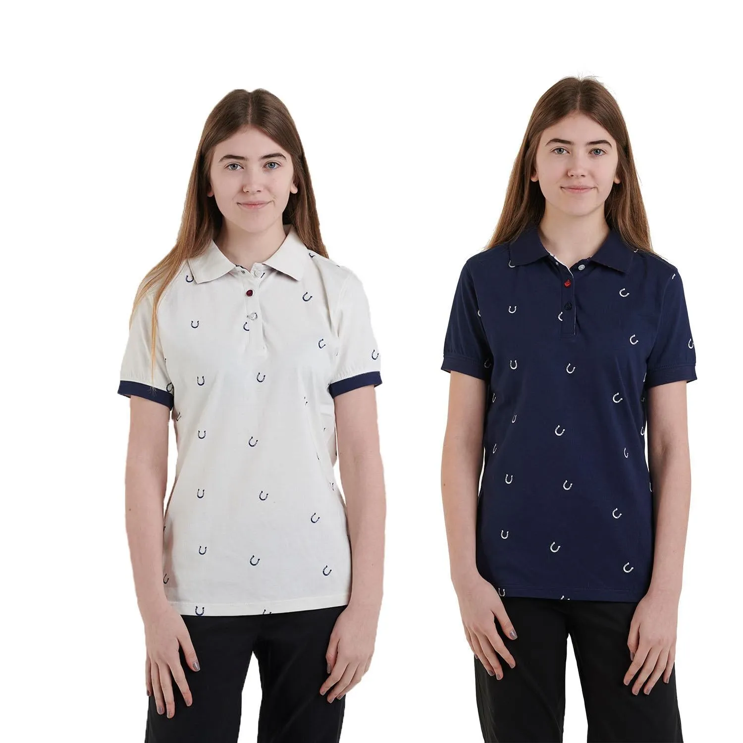 Hazy Blue Womens Short Sleeve Polo Shirt - Pippa