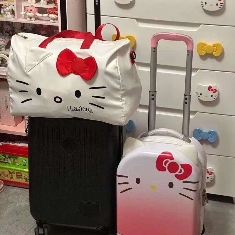 Hello Kitty Waterproof Travel Handbag: Stain-Resistant, Lightweight with Floral Design - Secure & Roomy, Perfect for Office