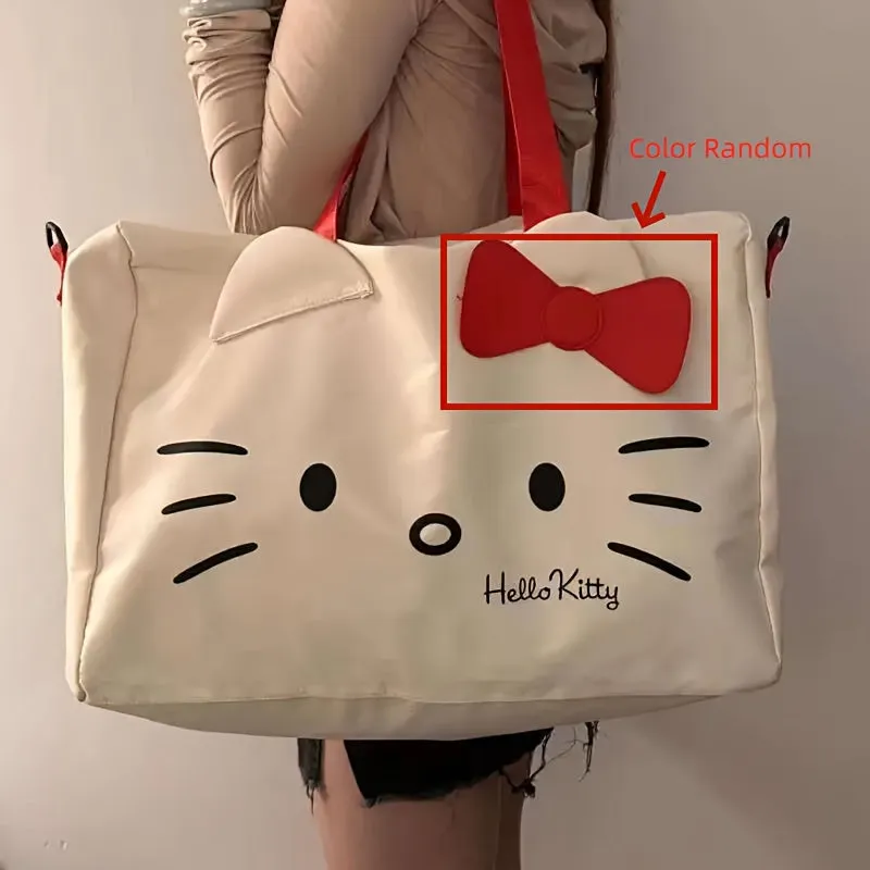 Hello Kitty Waterproof Travel Handbag: Stain-Resistant, Lightweight with Floral Design - Secure & Roomy, Perfect for Office