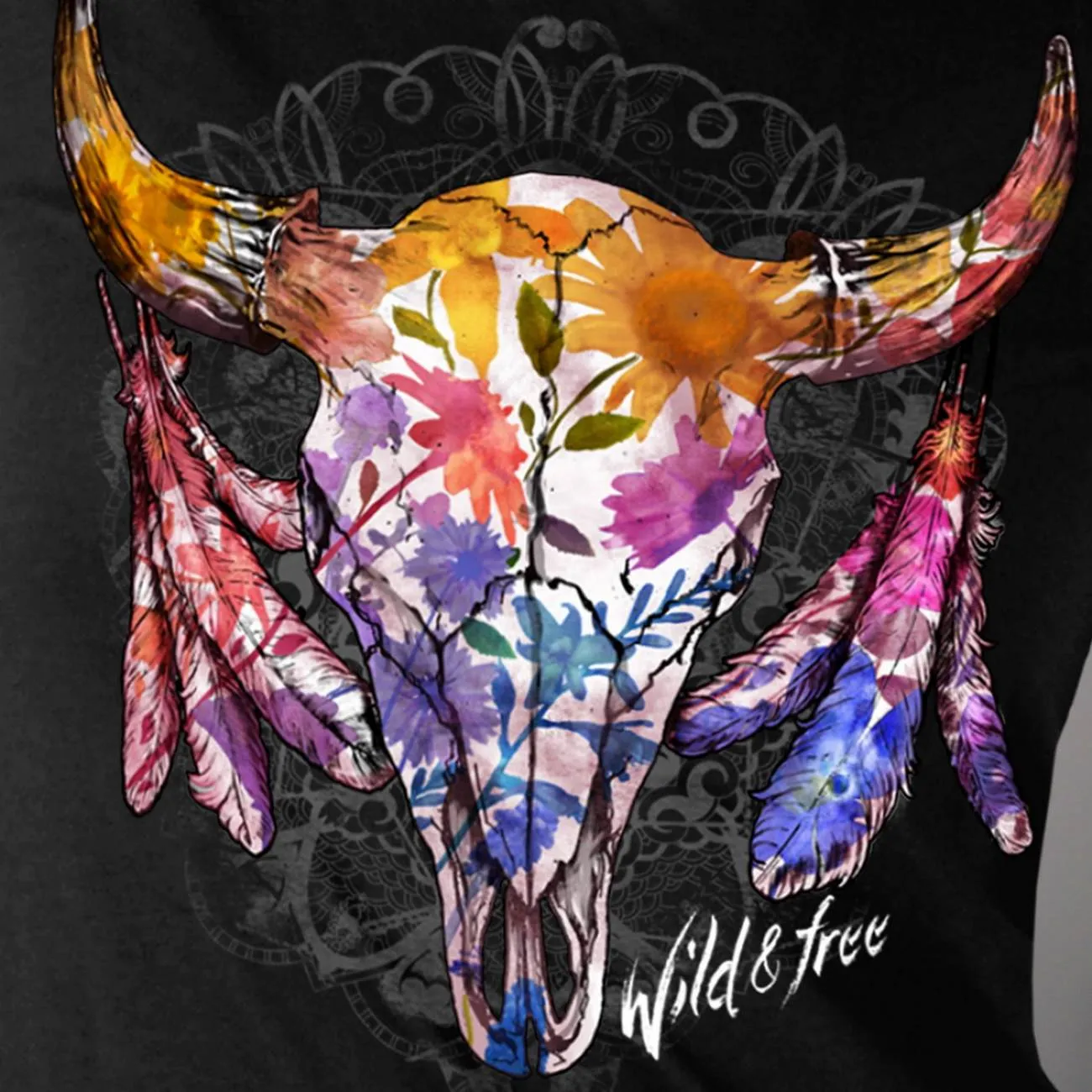 Hot Leathers GLR1497 Ladies 'Wildflowers Wild and Free' Short Sleeve