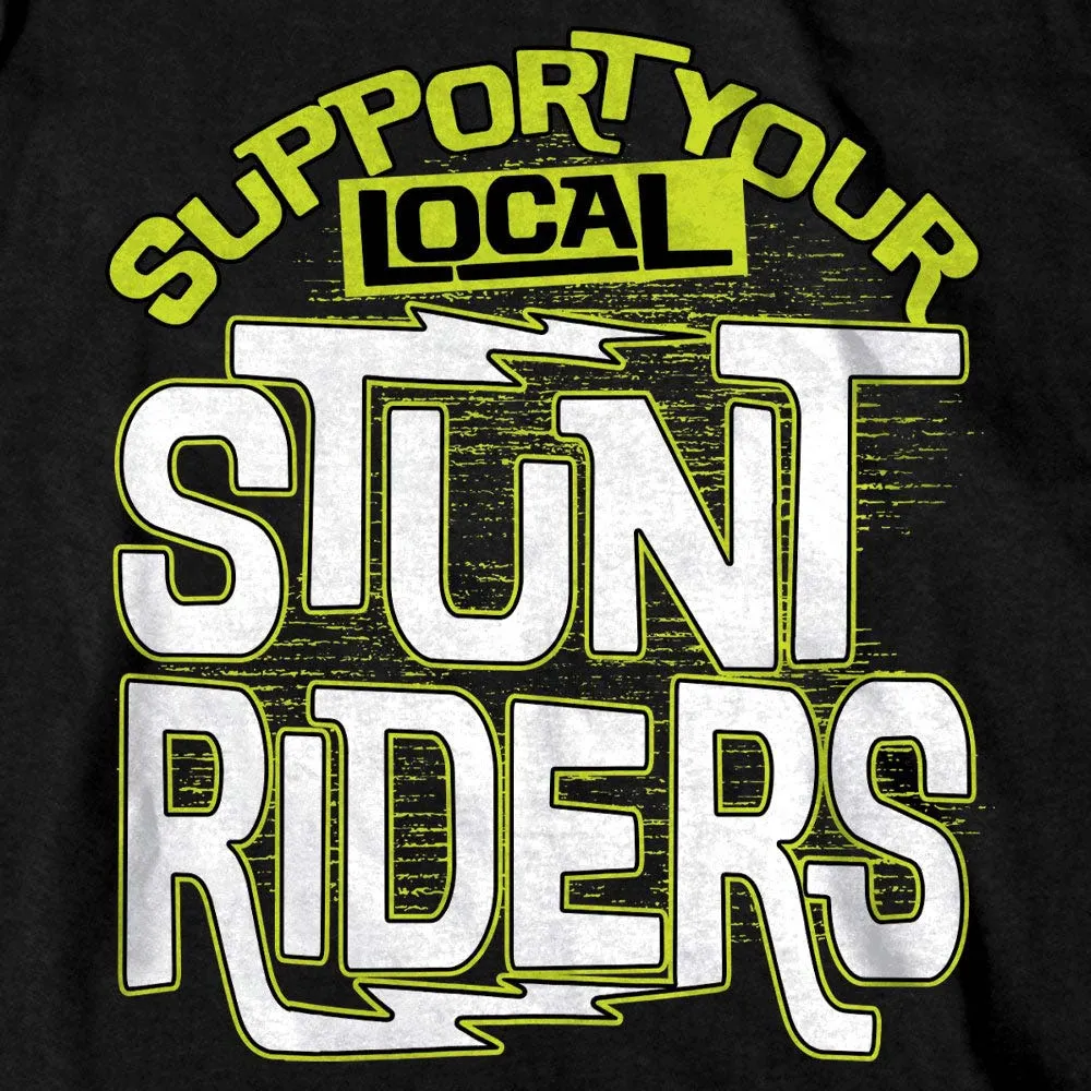 Hot Leathers GMD1521 Men's Black Support Your Local Stunt Riders T-Shirt