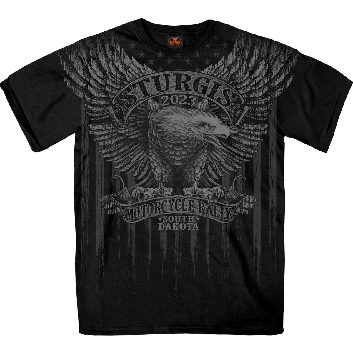 Hot Leathers SPB1099 Men’s Black 2023 Sturgis Upwing Jumbo Short Sleeve T-Shirt