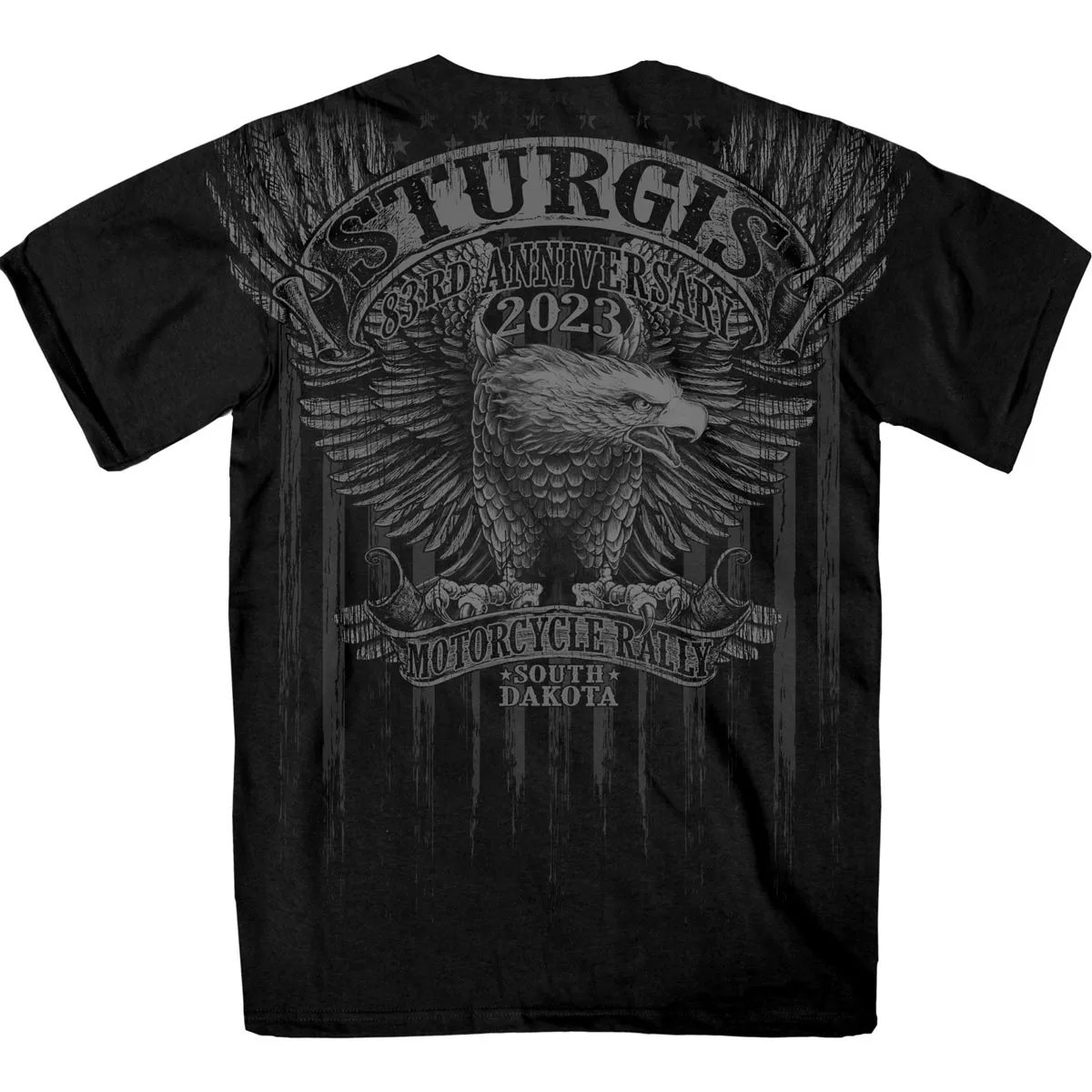 Hot Leathers SPB1099 Men’s Black 2023 Sturgis Upwing Jumbo Short Sleeve T-Shirt