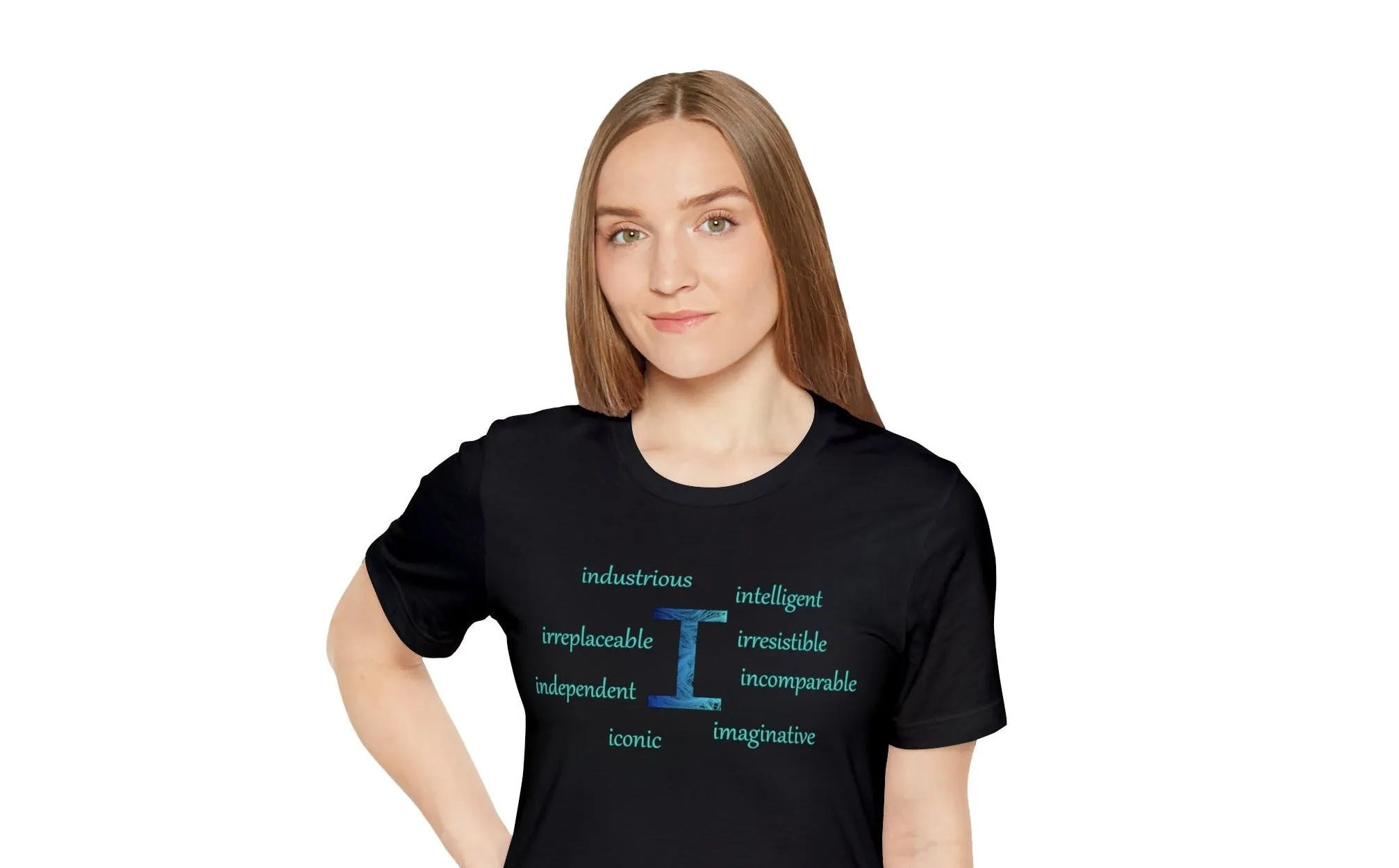 I Alphabet letter t-shirt, Initial Letter I, Optimistic, Mental Health, Self-empowerment, Monogram t-shirt