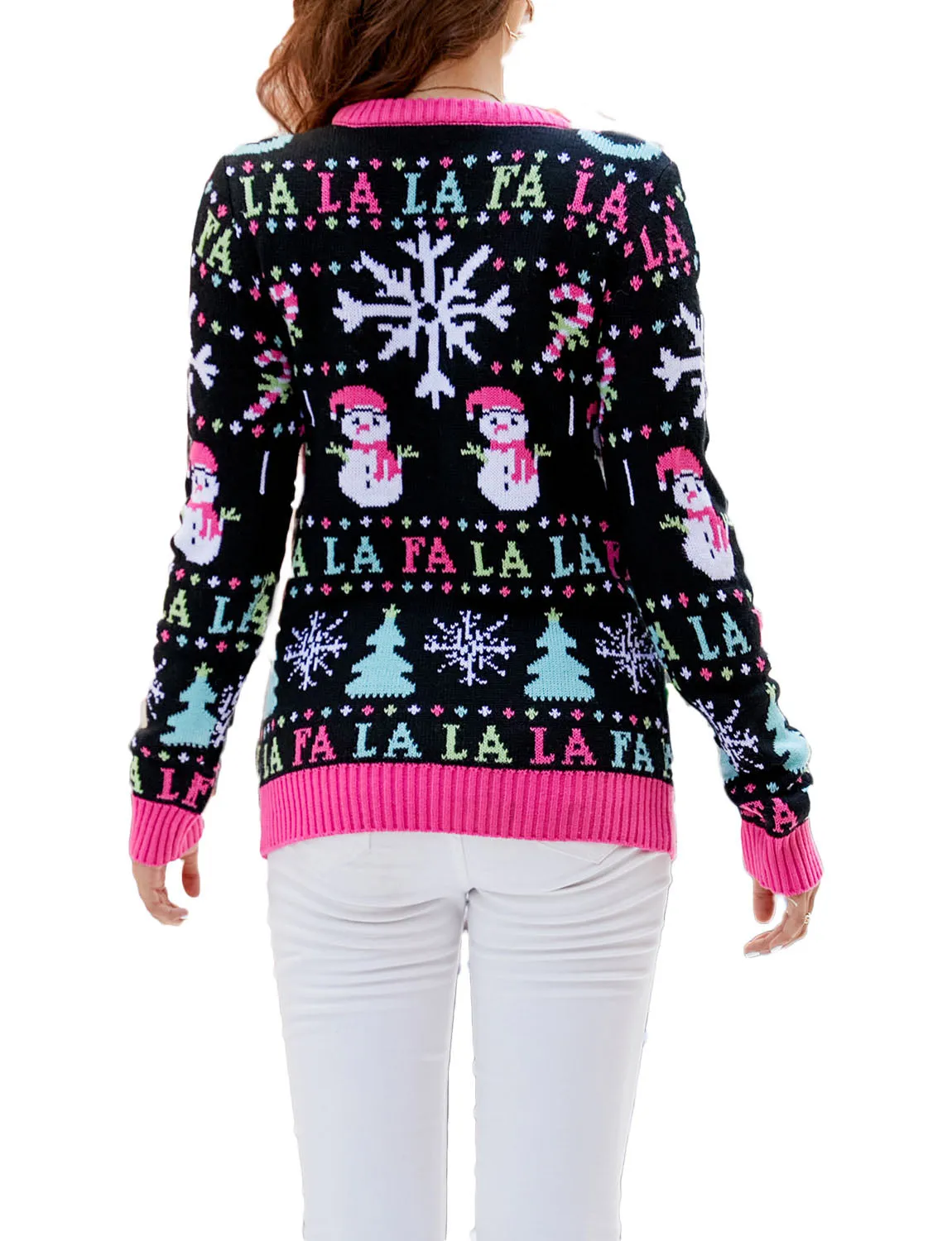 iB-iP Women's Casual Christmas Top Long Sleeve Cozy Pullover Sweater