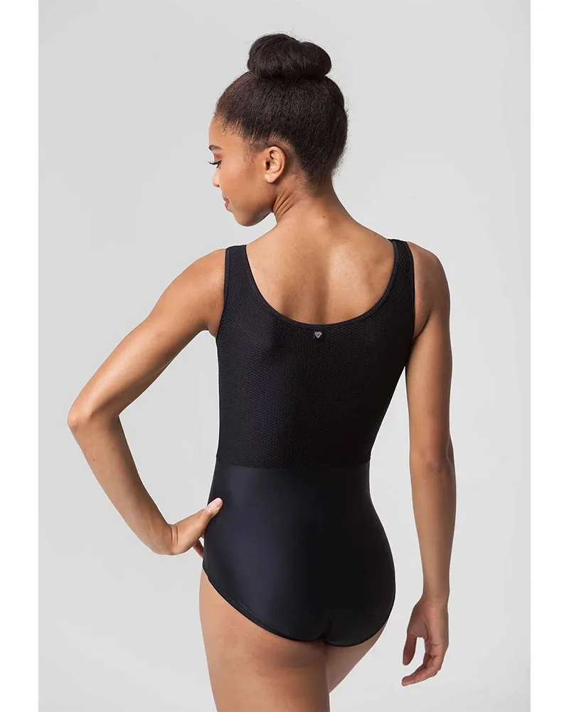 Jule Dancewear Royalette Pop Mesh Contrast Tank Leotard - Womens - Black