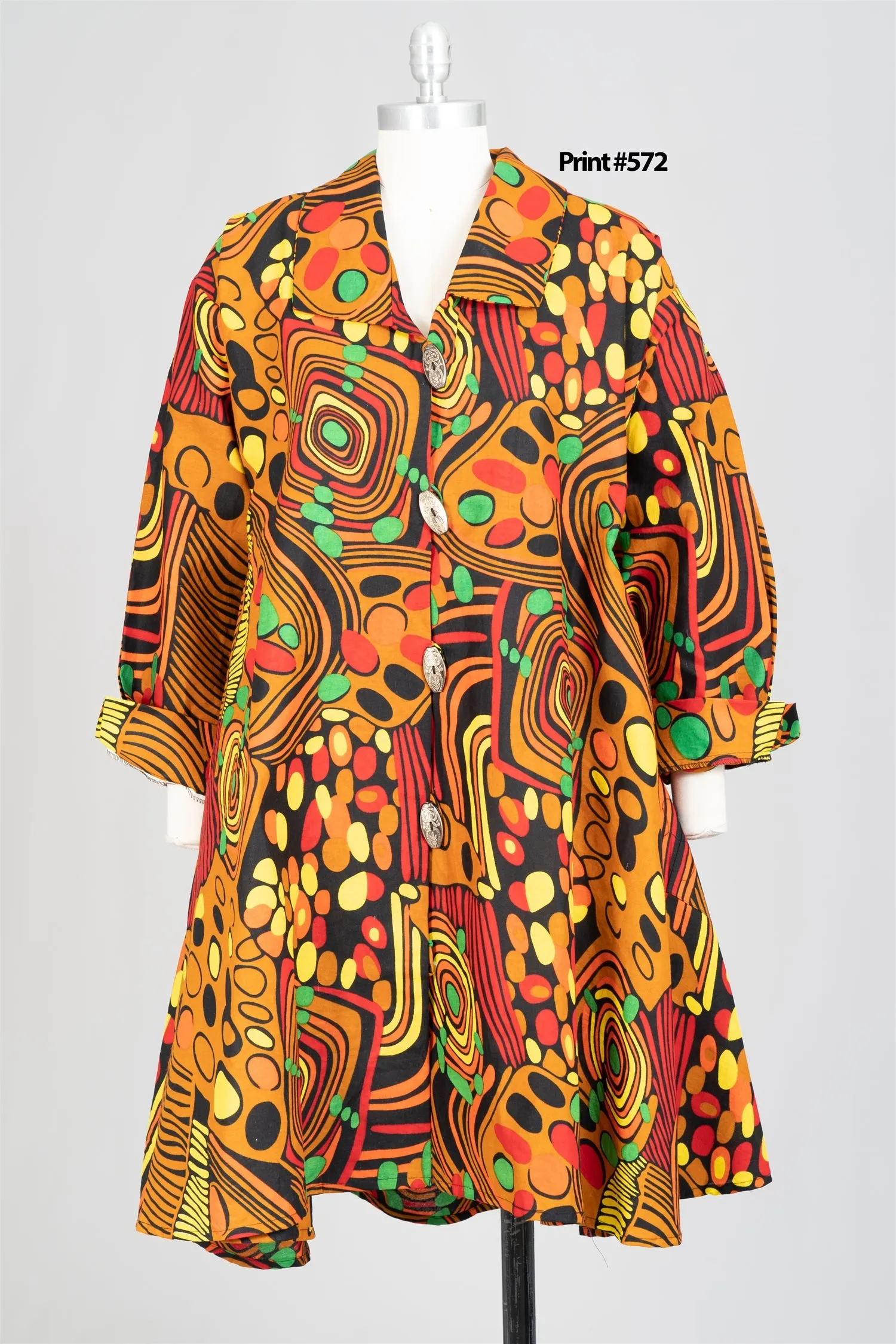 KaraChic 243 Authentic African Print A-line Tunic Top