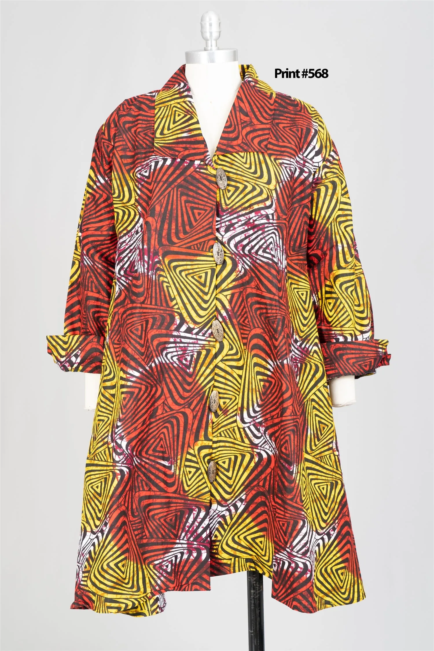 KaraChic 243 Authentic African Print A-line Tunic Top