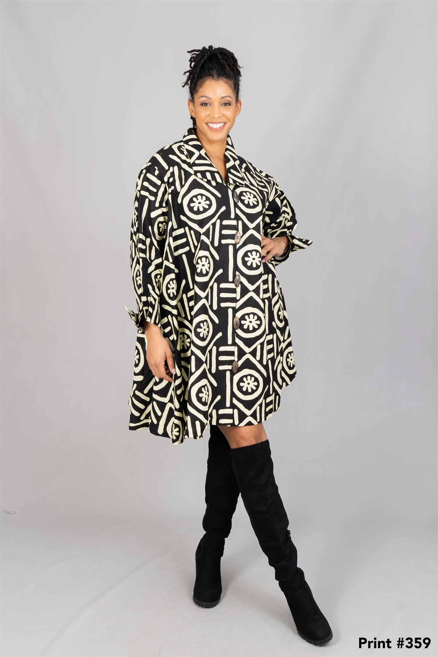 KaraChic 243 Authentic African Print A-line Tunic Top