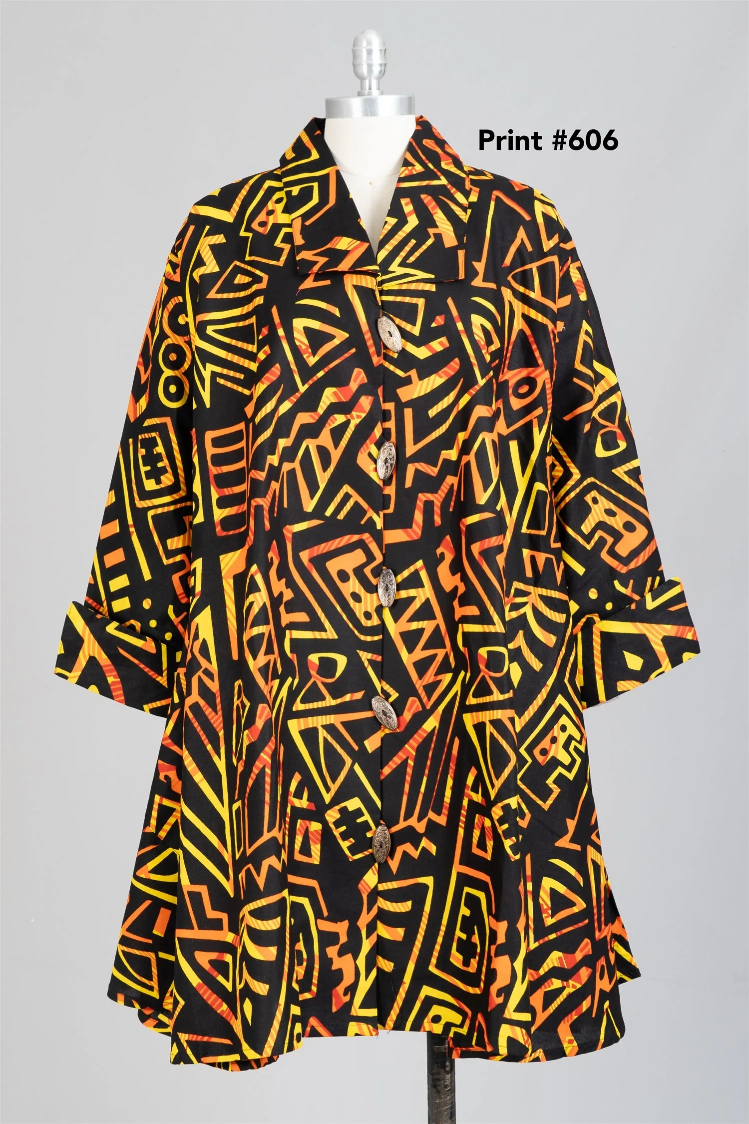 KaraChic 243 Authentic African Print A-line Tunic Top