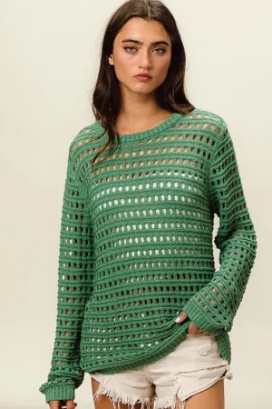 Knit Sweater Top Dusty Sage