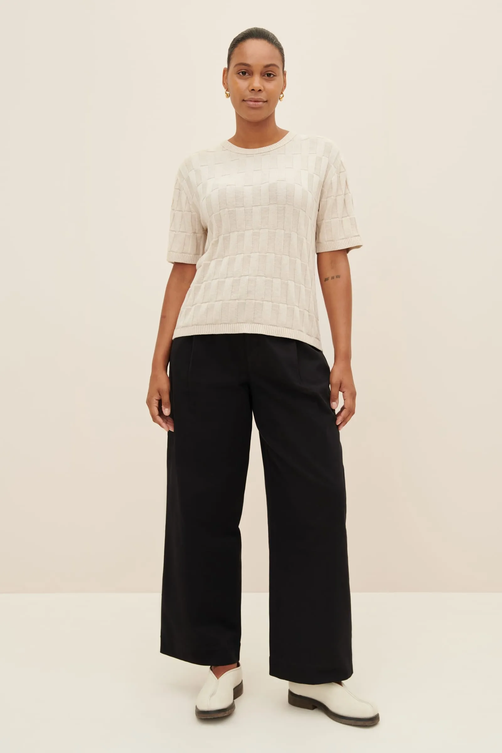 Kowtow Etch Tee - Light Marle