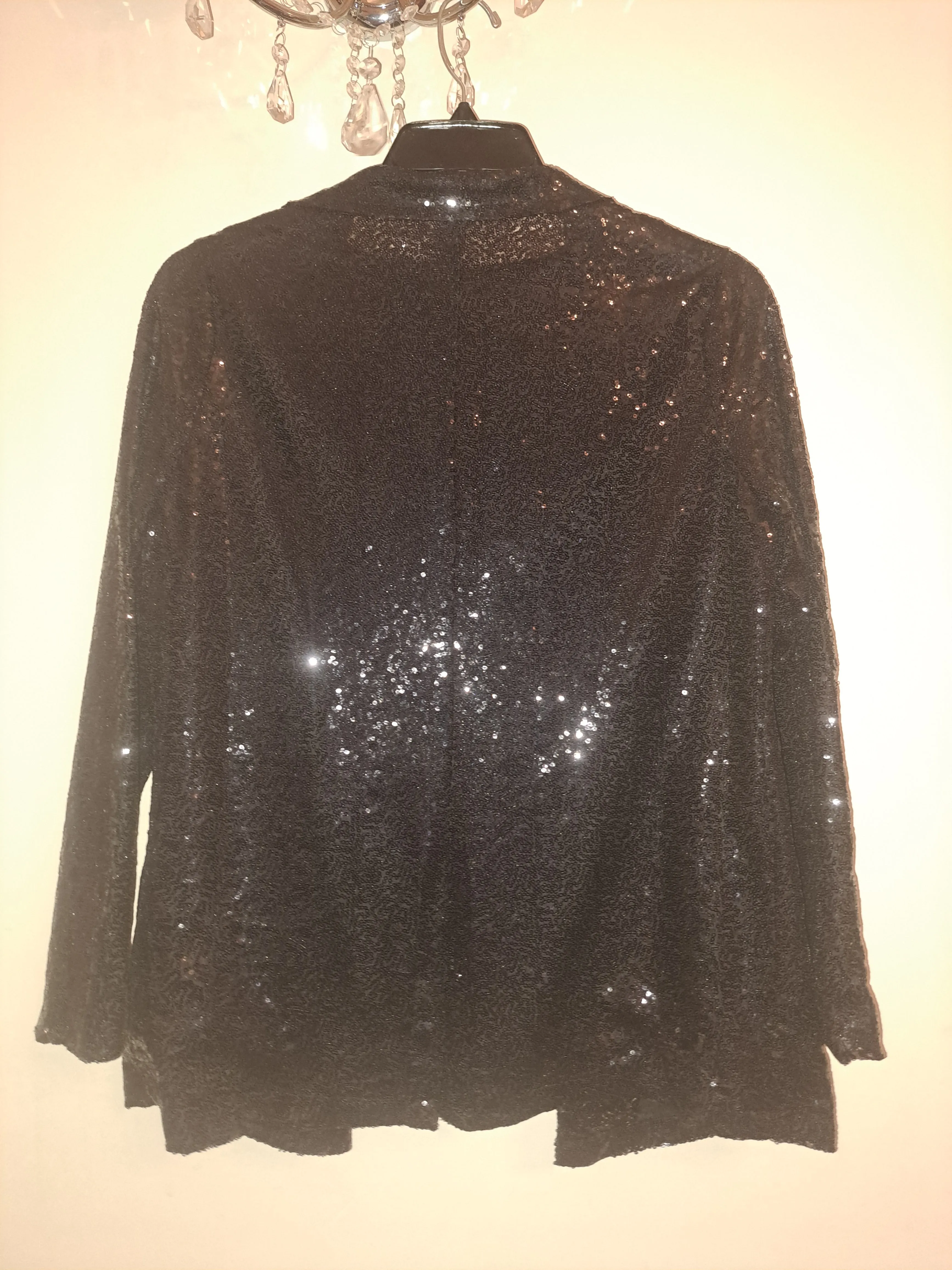 Lightweight Sequin Open Front Blazer