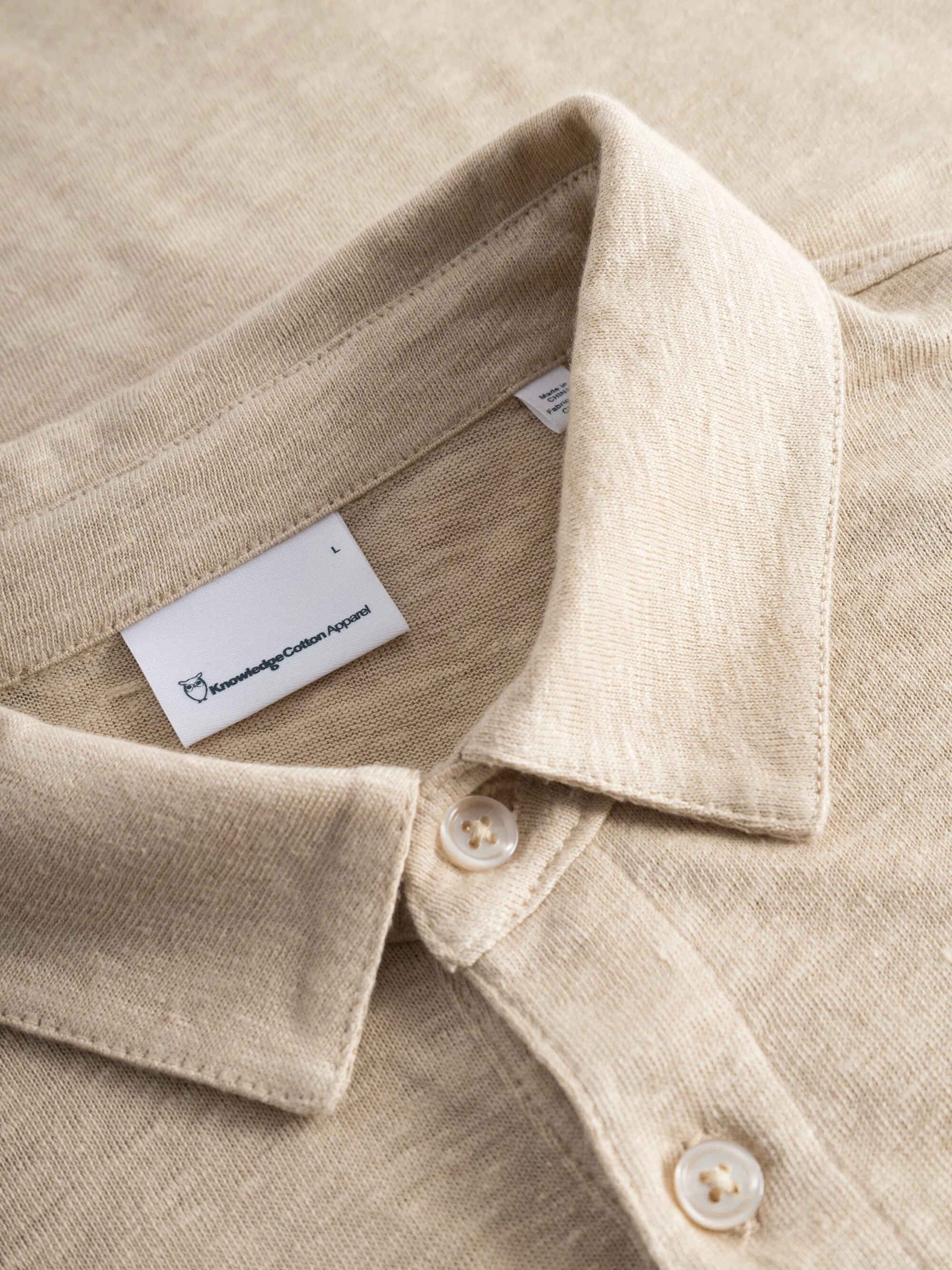 Linen polo - Safari