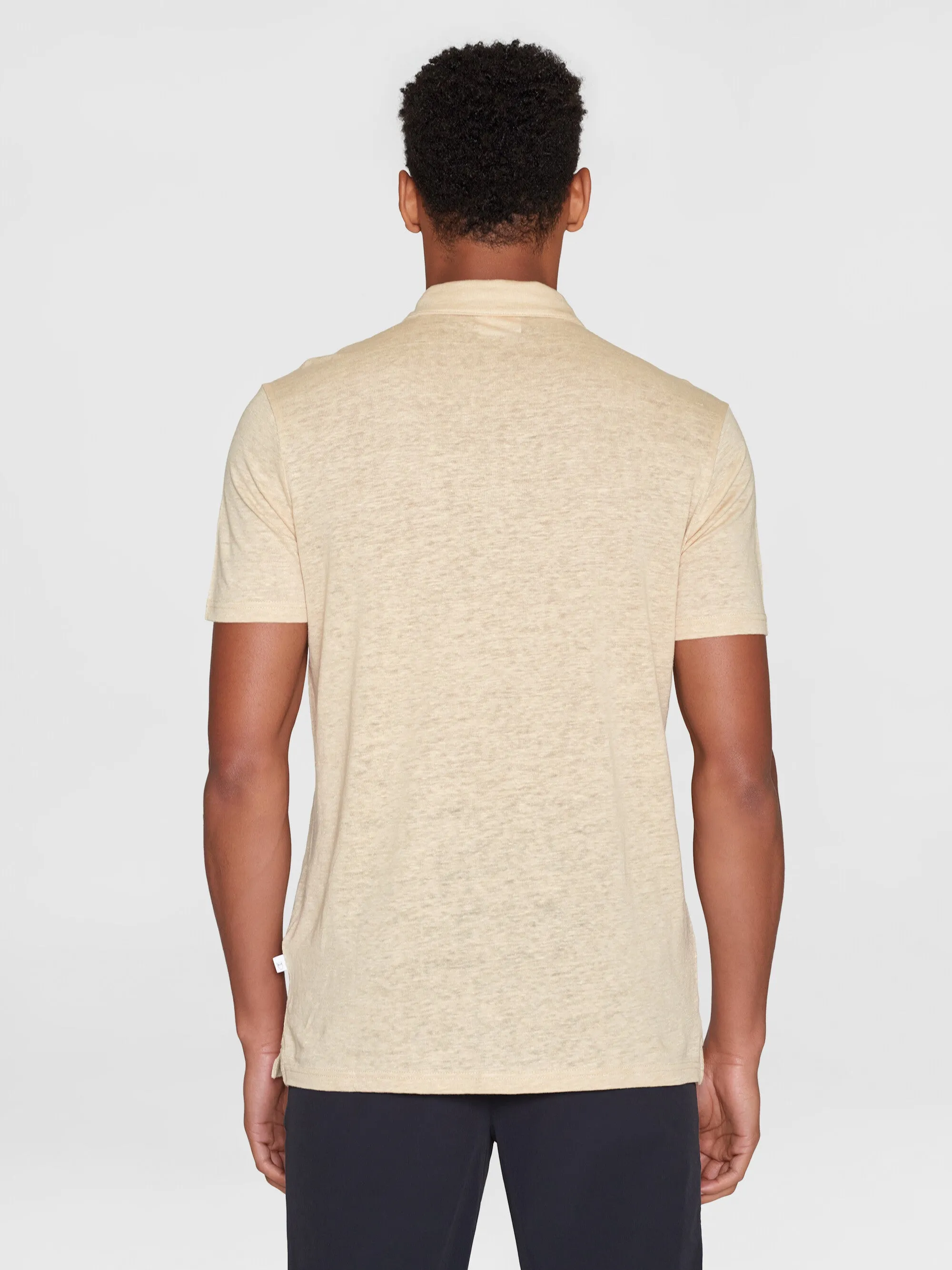 Linen polo - Safari