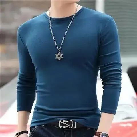 Men's Original Shirts Fall/Winter T-Shirt Fashionable Inner Wear for Men Slim Fit Turtleneck Shirt Solid Black Long Sleeve Shirt