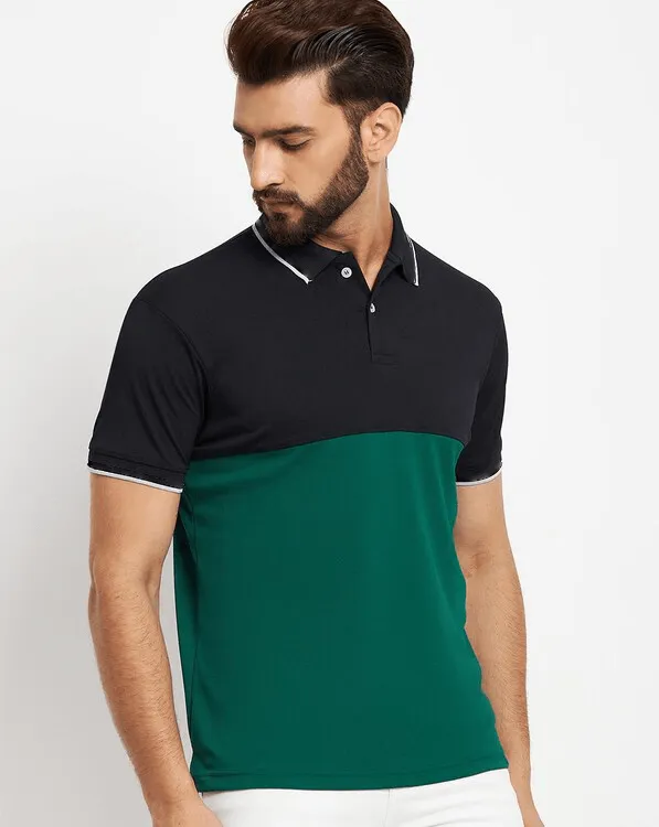 Men's Polo Shirt (Black & Green)