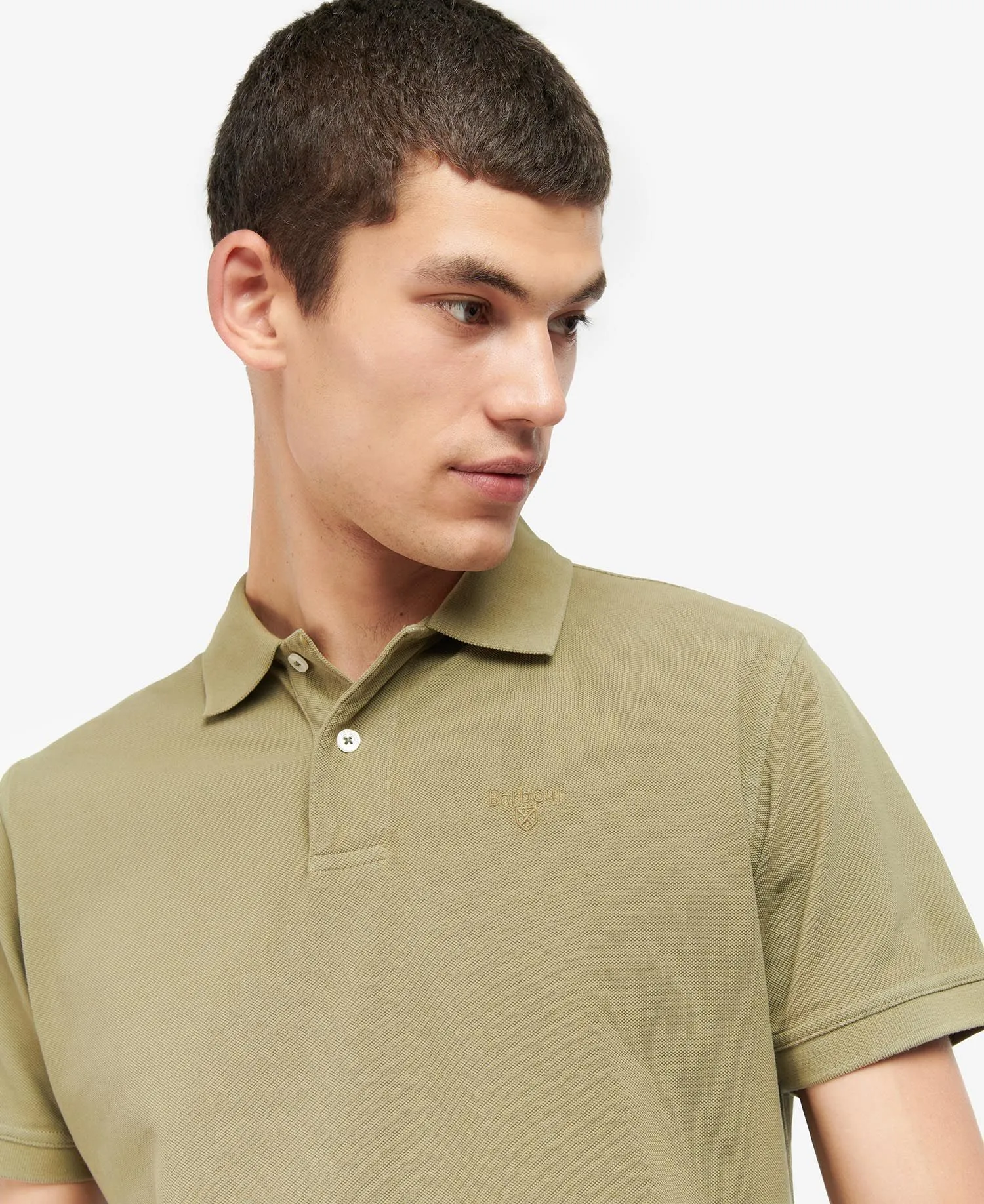 Men's Washed Sports Polo - Bleached Olive