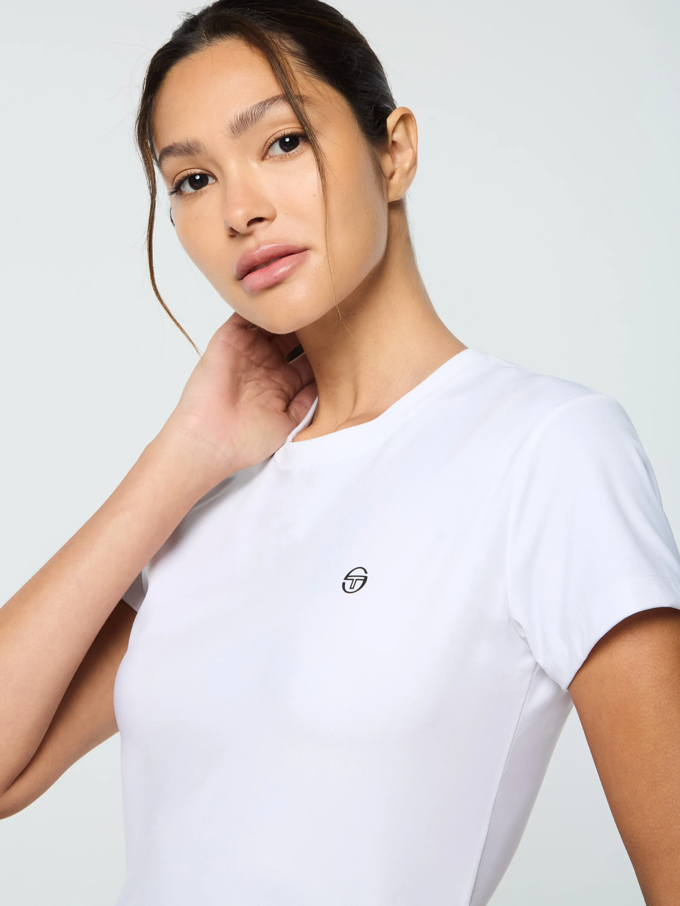 Mirano Fitted Crop Top- Brilliant White