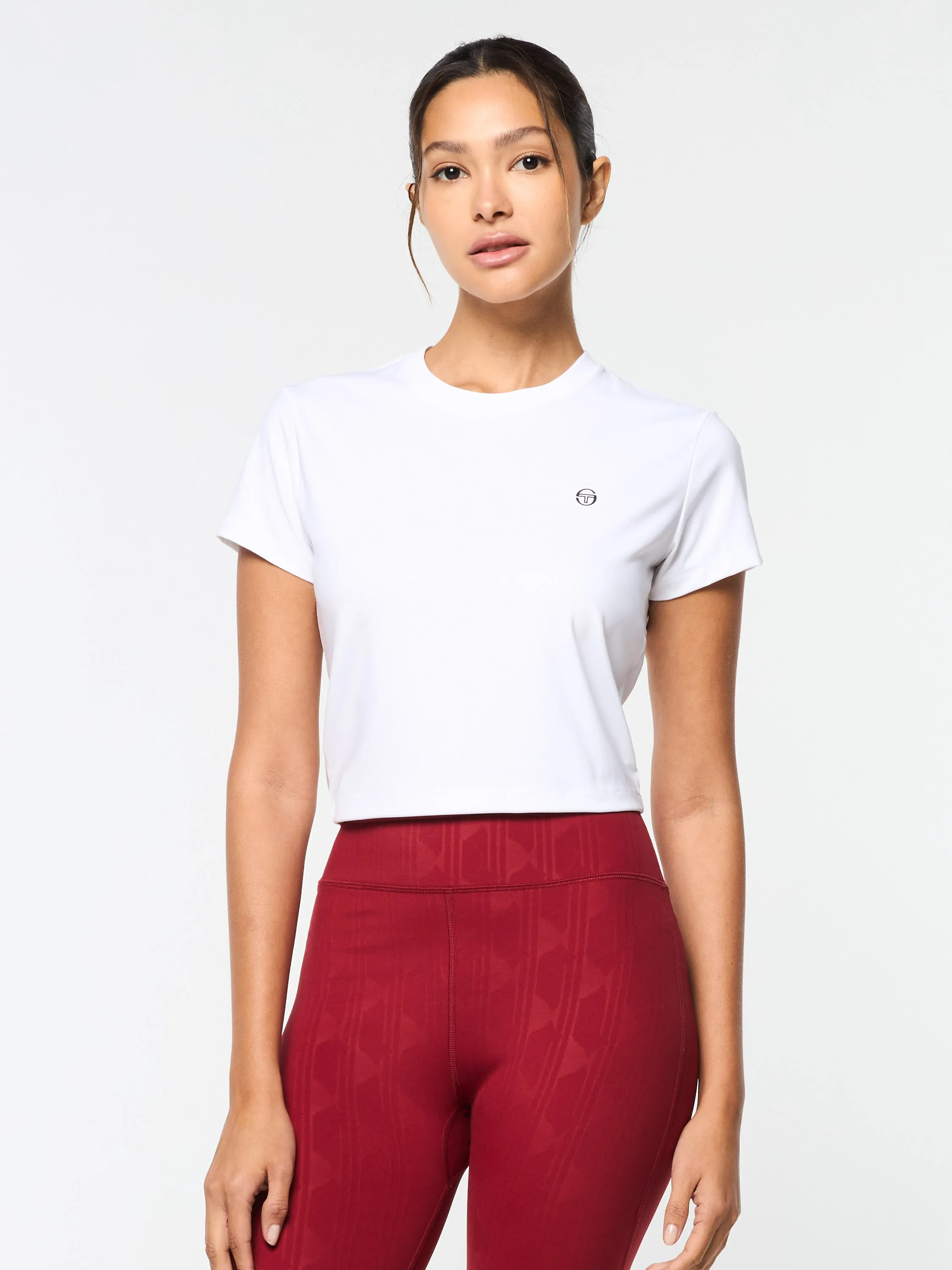 Mirano Fitted Crop Top- Brilliant White