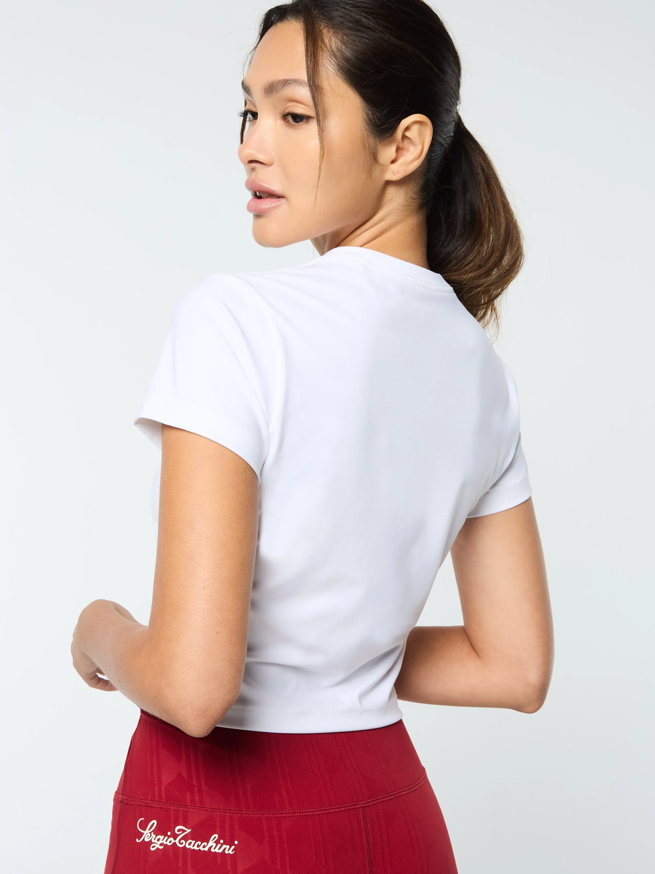 Mirano Fitted Crop Top- Brilliant White