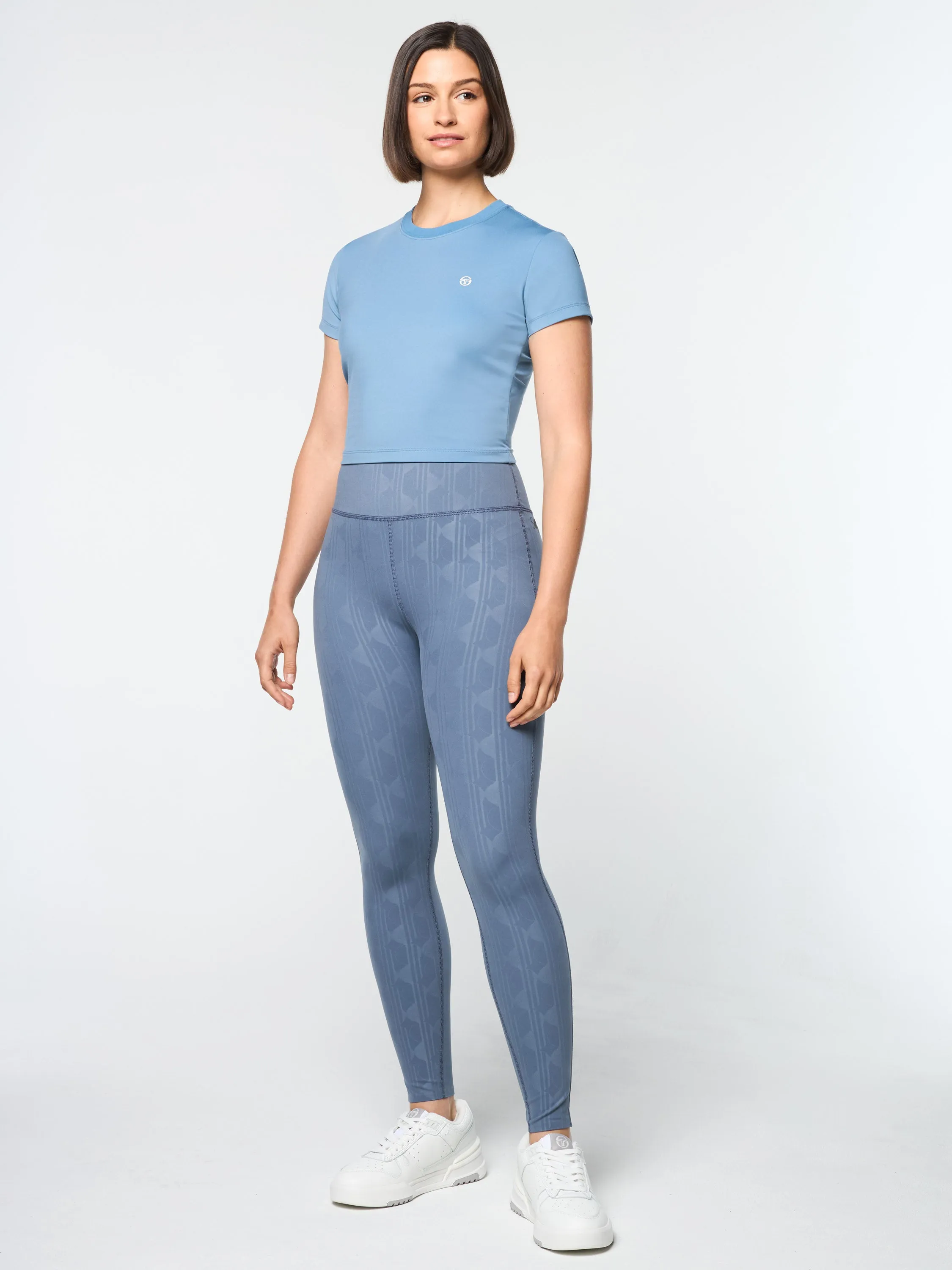 Mirano Fitted Crop Top- Coronet Blue