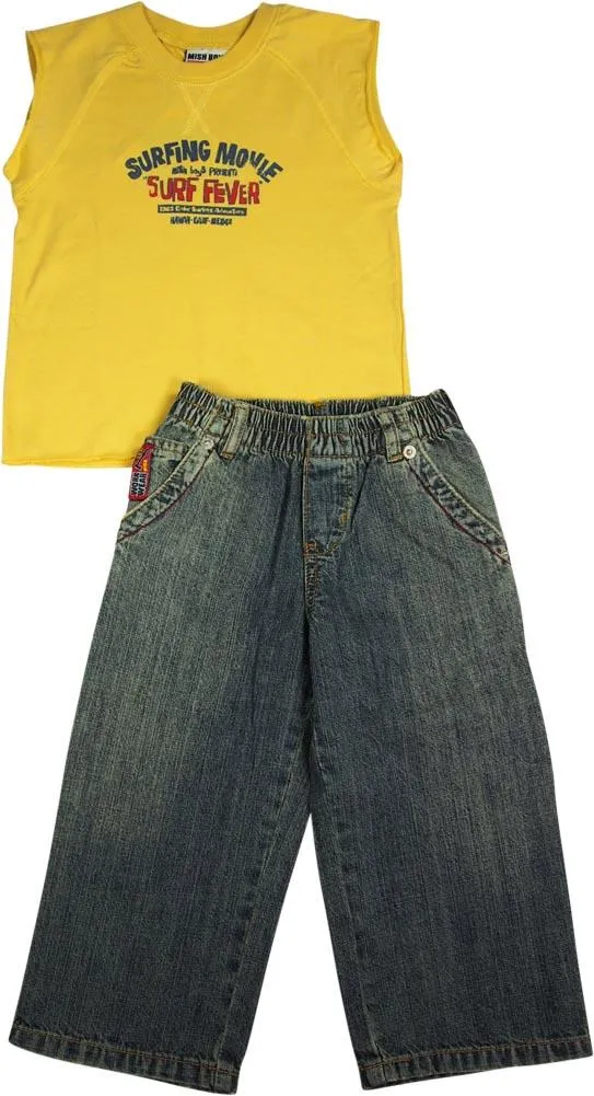 Mish Boys - Baby Boys 2 Styles - Sleeveless Denim Pant Set