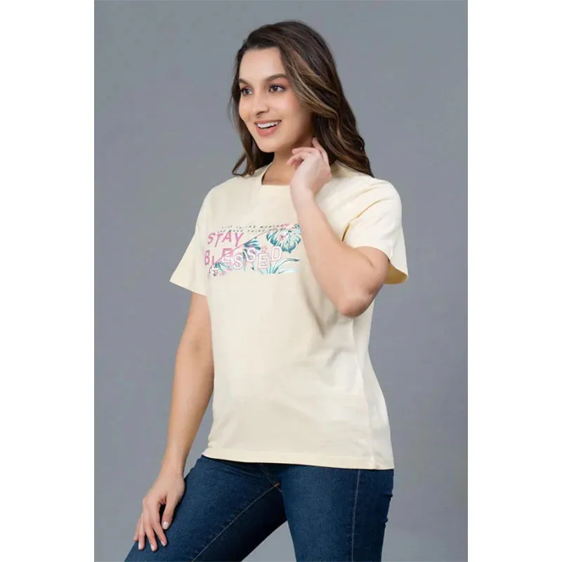 Mode by RedTape Casual Cotton T-Shirt for Women | Comfortable Round Neck Cotton T-Shirt