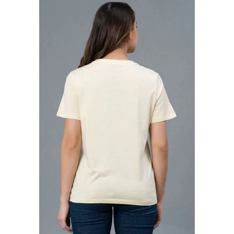 Mode by RedTape Casual Cotton T-Shirt for Women | Comfortable Round Neck Cotton T-Shirt