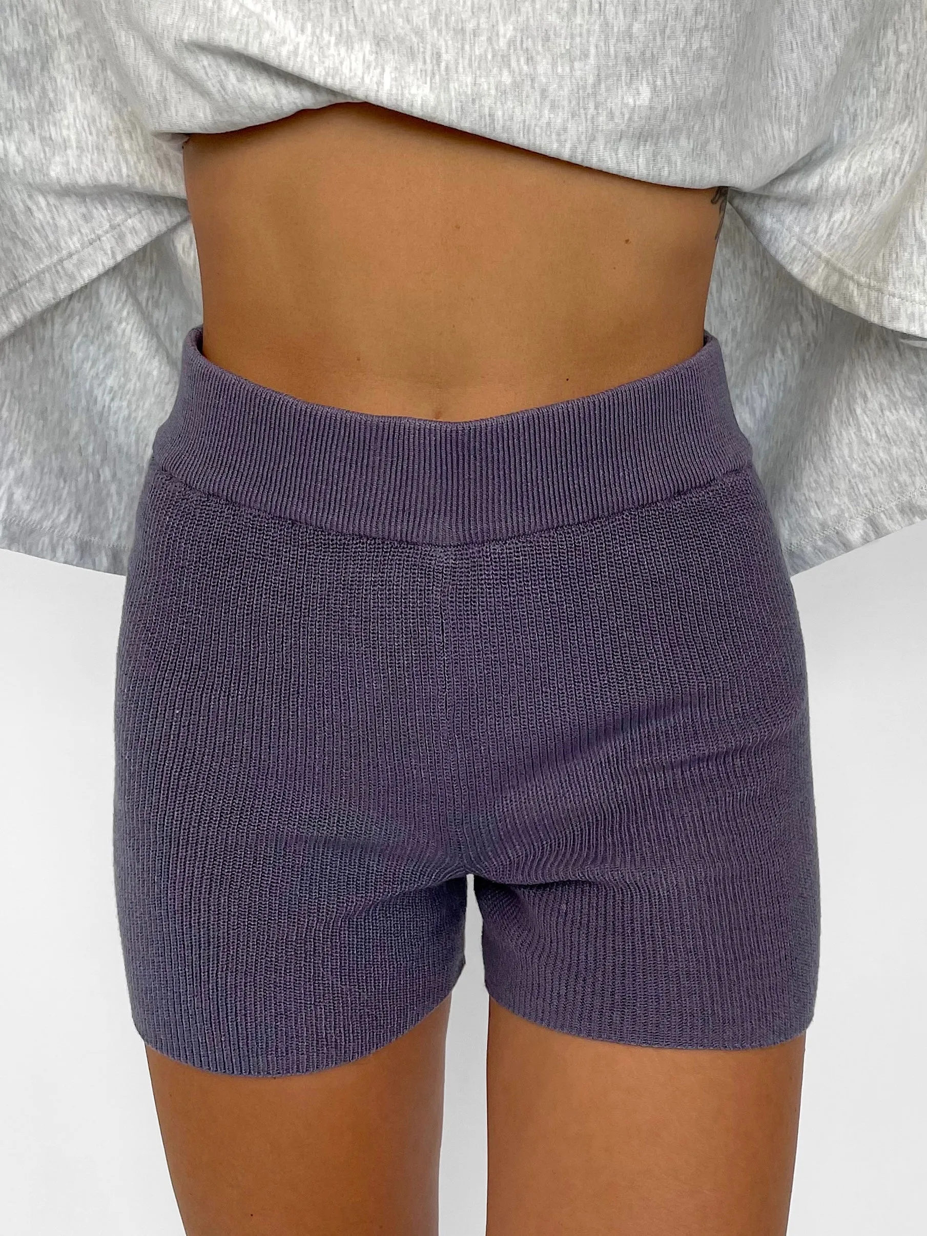 Morning Fog Knit Shorts // Midnight Blue