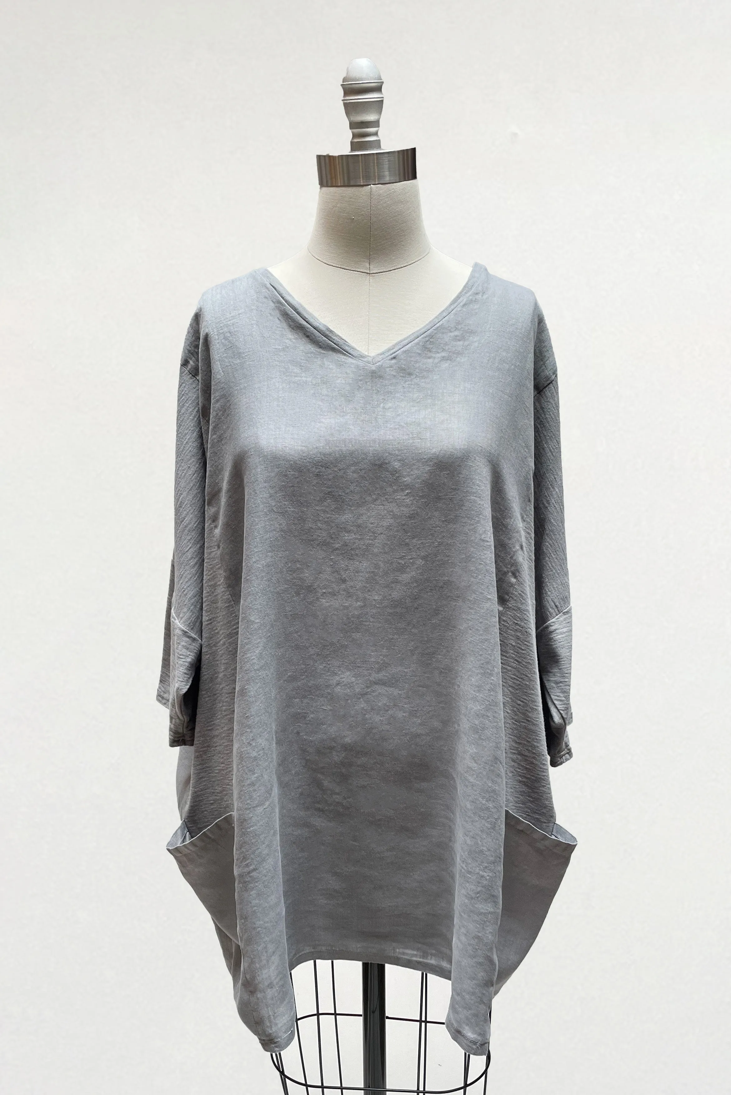 MOTION Linen Combo Onesize V Neck Tunic