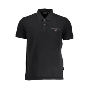 Napapijri Black Cotton Men Polo Shirt